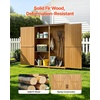 image:imageVEVOR Outdoor Storage Shed 3386 x 374 Wood amp Metal Garden Tool Shed with Lockable Doors amp Sloped Roof Waterproof Outside Storage Cabinet with Shelf amp Floor for Backyard Patio Lawn BlackBrown50Lx 17Wx 64H  Standard