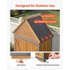 image:imageVEVOR Outdoor Storage Shed 3386 x 374 Wood amp Metal Garden Tool Shed with Lockable Doors amp Sloped Roof Waterproof Outside Storage Cabinet with Shelf amp Floor for Backyard Patio Lawn BlackBrown30Lx 17Wx 67H  SlopedRoof