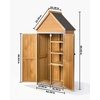 image:imageVEVOR Outdoor Storage Shed 3386 x 374 Wood amp Metal Garden Tool Shed with Lockable Doors amp Sloped Roof Waterproof Outside Storage Cabinet with Shelf amp Floor for Backyard Patio Lawn BlackBrown30Lx 17Wx 67H  SlopedRoof