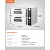 image:imageVEVOR Pizza Oven Electric 18 DoubleDeck Commercial Countertop Pizza Oven 842F Max Temp Indoor Pizza Maker with Thermometer Independent Upper amp Lower Temp Control amp Timer for Home Restaurant18 Inch Dual Layer