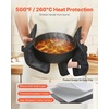 image:imageVEVOR Pot Holders Heat Resistant to 500F with Ribbed Soft AntiSlip Silicone Strips 100 Cotton 906 x 898 inch Hot Pads with 2 NoMarks Hooks Washable Pot Trivets for Kitchen amp Barbeque 2 PackBlack