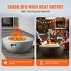image:imageVEVOR Propane Fire Pit Outdoor Concrete Gas Fire Pit 39 in Tabletop with Lava Rocks LidRain CoverAdjust Flame Height Camping Firepit for Heating Lighting 50000 BTU