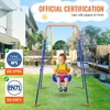 image:imageVEVOR Swing Sets for Backyard with 1 Saucer Swing Seat 2 Belt Swing Seats 600lbs Load Capacity Swing Set Heavy Duty AFrame Metal Swing Stand and Adjustable Rope Swingset Outdoor for KidsPlastic Seat with 4 Sandbags