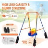 image:imageVEVOR Swing Sets for Backyard with 1 Saucer Swing Seat 2 Belt Swing Seats 600lbs Load Capacity Swing Set Heavy Duty AFrame Metal Swing Stand and Adjustable Rope Swingset Outdoor for KidsPlastic Seat with 4 Sandbags