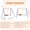 image:imageVEVOR Swing Sets for Backyard with 1 Saucer Swing Seat 2 Belt Swing Seats 600lbs Load Capacity Swing Set Heavy Duty AFrame Metal Swing Stand and Adjustable Rope Swingset Outdoor for Kids2Seat