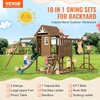 image:imageVEVOR Swing Sets for Backyard with 1 Saucer Swing Seat 2 Belt Swing Seats 600lbs Load Capacity Swing Set Heavy Duty AFrame Metal Swing Stand and Adjustable Rope Swingset Outdoor for Kids10 in 1