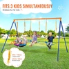 image:imageVEVOR Swing Sets for Backyard with 1 Saucer Swing Seat 2 Belt Swing Seats 600lbs Load Capacity Swing Set Heavy Duty AFrame Metal Swing Stand and Adjustable Rope Swingset Outdoor for KidsSaucer  2 Belt