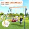 image:imageVEVOR Swing Sets for Backyard with 1 Saucer Swing Seat 2 Belt Swing Seats 600lbs Load Capacity Swing Set Heavy Duty AFrame Metal Swing Stand and Adjustable Rope Swingset Outdoor for KidsSaucer  1 Belt