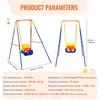 image:imageVEVOR Swing Sets for Backyard with 1 Saucer Swing Seat 2 Belt Swing Seats 600lbs Load Capacity Swing Set Heavy Duty AFrame Metal Swing Stand and Adjustable Rope Swingset Outdoor for KidsPlastic Seat with 4 Sandbags