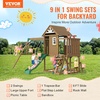 image:imageVEVOR Swing Sets for Backyard with 1 Saucer Swing Seat 2 Belt Swing Seats 600lbs Load Capacity Swing Set Heavy Duty AFrame Metal Swing Stand and Adjustable Rope Swingset Outdoor for Kids9 in 1