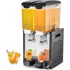 image:imageVEVOR Commercial Beverage Dispenser 2 Tanks 10 L  106 QT Per Tank Juice Dispenser 270W Stainless Steel Ice Tea Drink Machine with 45F54F Cooling Temperature for Cold Drink Restaurant Bar Party