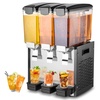 image:imageVEVOR Commercial Beverage Dispenser 3 Tanks 10 L  106 QT Per Tank Juice Dispenser 440W Stainless Steel Ice Tea Drink Machine with 45F54F Cooling Temperature for Cold Drink Restaurant Bar Party