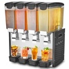 image:imageVEVOR Commercial Beverage Dispenser 4 Tanks 10 L  106 QT Per Tank Juice Dispenser 430W Stainless Steel Ice Tea Drink Machine with 45F54F Cooling Temperature for Cold Drink Restaurant Bar Party