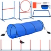 image:imageVEVOR Dog Agility Training Equipment Dog Agility Course Backyard Set with Adjustable High Hurdles6 Weave PolesTunnelJump RingPause BoxWhistleFoldable BowlStorage Bag Puppy Obstacle Course Kit7 Pcs Training Set
