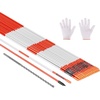 image:imageVEVOR Driveway Markers 50 PCS 48 inch 031 inch Diameter Orange Fiberglass Poles Snow Stakes with Reflective Tape 12 Steel Drill Bit amp Protection Gloves for Parking Lots Walkways Easy Visibility031 x 031  4803 inches