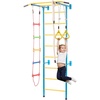 image:imageVEVOR Indoor Jungle Gym for Toddlers 7in1 Climbing Playset with Carbon Steel Swedish Ladder Wall Ladder PullUp Bar Rope Ladder and Gymnastic Rings Supports 220 lbs Multicolor5in1