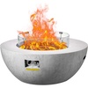 image:imageVEVOR Propane Fire Pit Outdoor Concrete Gas Fire Pit 39 in Tabletop with Lava Rocks LidRain CoverAdjust Flame Height Camping Firepit for Heating Lighting 50000 BTU