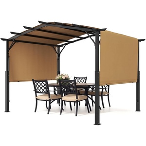image:imageVEVOR 10 x 10 ft Outdoor Pergola Arched Top Metal Pergola Retractable Pergola with Sun Shade Canopy Large Patio Shelter Pavilion Heavy Duty Garden Pergola for Deck Backyard Porch Poolside10 x 10 ft