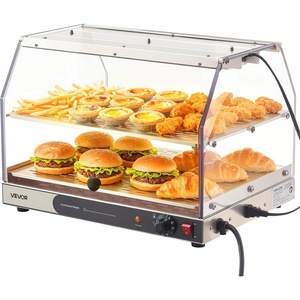 image:imageVEVOR 3Tier Commercial Food Warmer Display 800W Food Display Warmer with Light to Enhance Food Display 86185 Temperature Control 90L Large Capacity for Hamburger Pizza Bread Fried Chicken2Tier51Qt