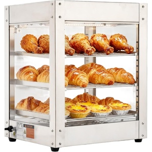 image:imageVEVOR 3Tier Commercial Food Warmer Display 800W Food Display Warmer with Light to Enhance Food Display 86185 Temperature Control 90L Large Capacity for Hamburger Pizza Bread Fried Chicken3Tier36Qt