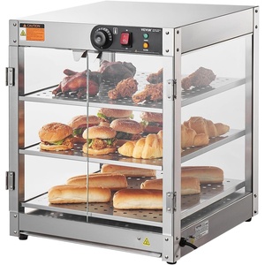 image:imageVEVOR 3Tier Commercial Food Warmer Display 800W Food Display Warmer with Light to Enhance Food Display 86185 Temperature Control 90L Large Capacity for Hamburger Pizza Bread Fried Chicken3Tier95Qt