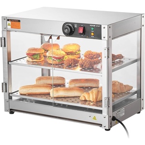 image:imageVEVOR 3Tier Commercial Food Warmer Display 800W Food Display Warmer with Light to Enhance Food Display 86185 Temperature Control 90L Large Capacity for Hamburger Pizza Bread Fried Chicken2Tier61Qt