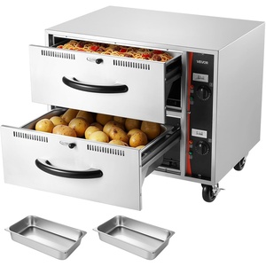 image:imageVEVOR Commercial Electric Drawer Warmer SingleDrawer Stainless Steel Food Warmer Freestanding Standard Warming Drawer Cabinet 85F185F Wide Temperature Range for Restaurant Hotel amp Bakery2913 x 2346 x 2559 in