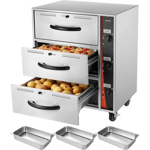 image:imageVEVOR Commercial Electric Drawer Warmer SingleDrawer Stainless Steel Food Warmer Freestanding Standard Warming Drawer Cabinet 85F185F Wide Temperature Range for Restaurant Hotel amp Bakery2913 x 2343 x 3543 in