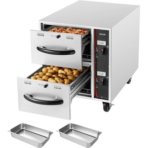image:imageVEVOR Commercial Electric Drawer Warmer2 FullSize Pan Stainless Steel Food WarmerFreestanding Standard Warming Drawer Cabinet85F185F Wide Temperature Rangefor Restaurant Hotel Buffet amp Bakery2106 x 3150 x 2559 in