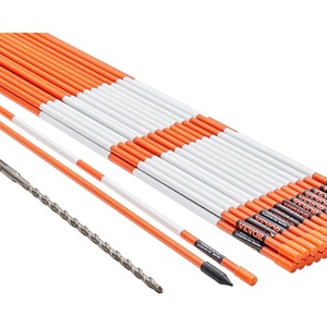 image:imageVEVOR Driveway Markers 50 PCS 48 inch 031 inch Diameter Orange Fiberglass Poles Snow Stakes with Reflective Tape 12 Steel Drill Bit amp Protection Gloves for Parking Lots Walkways Easy Visibility516 Inch