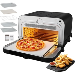image:imageVEVOR Pizza Oven 8 Presets Electric Pizza Ovens Air Fry Combo 12Inch Indoor Pizza Maker Smart Knob Control 750F Max Temp IPX4 Waterproof Countertop Pizza Cooker wPizza StoneFry Basket12 Inch Air Fry Combo Pizza Oven