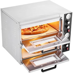 image:imageVEVOR Pizza Oven Electric 18 DoubleDeck Commercial Countertop Pizza Oven 842F Max Temp Indoor Pizza Maker with Thermometer Independent Upper amp Lower Temp Control amp Timer for Home Restaurant18 Inch Dual Layer