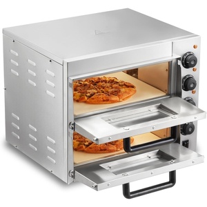 image:imageVEVOR Pizza Oven Electric 24 Commercial Countertop Pizza Oven 842F Max Temp 4200W Indoor Pizza Maker with Thermometer Dual Temp Control Knob Even Heat Pizza Cooker for Restaurant and Home Use14 Inch Dual Layer Pizza Oven