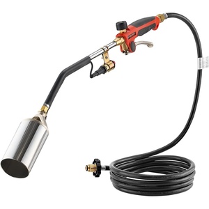 image:imageVEVOR Propane Torch Weed Burner High Output 1800000 BTU with 10 ft Hose Heavy Duty Blow Torch with Adjustable Flame amp Turbo Trigger Push Button Auto Igniter Flamethrower for Garden Ice Snow Road28 x 49 x 24 inch
