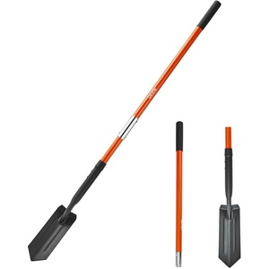 image:imageVEVOR Trench Shovel 4 in Blade HeavyDuty Trenching Shovel Narrow Spade Trench Digger with Fiberglass Handle and NonSlip Grip for Gardening Digging Holes Trenching and Planting 56 in LongTrench Shovel