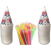 image:imageVEVOR 300W Ice Crusher 440LBSH with 200 Count Snow Cone Cups and Straws
