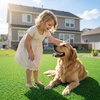 image:imageVEVOR Artificial Grass 12 x 7 ft Fake Grass Turf Rug 06 in Pile Height Realistic Synthetic Lawn Carpet Roll Mat Easy Clean Drainage Holes for Patio Garden Balcony Outdoor Indoor Decor Green12 x 7 FT