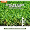 image:imageVEVOR Artificial Grass 12 x 7 ft Fake Grass Turf Rug 06 in Pile Height Realistic Synthetic Lawn Carpet Roll Mat Easy Clean Drainage Holes for Patio Garden Balcony Outdoor Indoor Decor Green4 x 6 FT