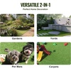 image:imageVEVOR Artificial Grass 12 x 7 ft Fake Grass Turf Rug 06 in Pile Height Realistic Synthetic Lawn Carpet Roll Mat Easy Clean Drainage Holes for Patio Garden Balcony Outdoor Indoor Decor Green18 Pack  12x12
