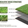 image:imageVEVOR Artificial Grass 12 x 7 ft Fake Grass Turf Rug 06 in Pile Height Realistic Synthetic Lawn Carpet Roll Mat Easy Clean Drainage Holes for Patio Garden Balcony Outdoor Indoor Decor Green5 x 10 FT