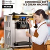 image:imageVEVOR Commercial Ice Cream Maker 2230LH Yield Countertop Soft Serve Machine with 2x6L Hopper 2L Cylinder LCD Panel Puffing Shortage Alarm Frozen Yogurt Maker for Restaurant Snack BarSilver