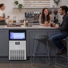 image:imageVEVOR Commercial Ice Maker Machine with Pump 150 lbs24h with 30 lbs Storage Capacity BuiltinFreestandingUnder Counter Stainless Steel Ice Maker with LED Display amp SelfCleaning for Home Bar130lbs24HMoonShaped Icewith Pump