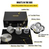 image:imageVEVOR Ice Ball Press Kit Anodized 7075 Aluminum wSilicone Moulds Large Mat Stainless Steel Tong amp Two Glasses Double Size Crystal Clear Rounds Whiskeys Cocktails on Parties amp Holidays Silver