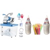image:imageVEVOR 300W Ice Crusher 440LBSH with 100 Count 6oz Snow Cone Cups and 100 8 Neon Spoon Straws