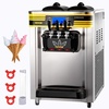 image:imageVEVOR Commercial Ice Cream Maker 2230LH Yield Countertop Soft Serve Machine with 2x6L Hopper 2L Cylinder LCD Panel Puffing Shortage Alarm Frozen Yogurt Maker for Restaurant Snack BarSilver
