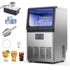 image:imageVEVOR Commercial Ice Maker Machine with Pump 80 lbs24h with 13 lbs Storage Capacity CountertopFreestandingUnder Counter Stainless Steel Ice Maker with LED Display amp SelfCleaning for Home Bar