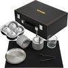 image:imageVEVOR Ice Ball Press Kit Anodized 7075 Aluminum wSilicone Moulds Large Mat Stainless Steel Tong amp Two Glasses Double Size Crystal Clear Rounds Whiskeys Cocktails on Parties amp Holidays Silver