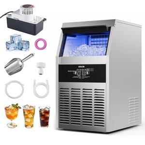 image:imageVEVOR Commercial Ice Maker Machine with Pump 150 lbs24h with 30 lbs Storage Capacity BuiltinFreestandingUnder Counter Stainless Steel Ice Maker with LED Display amp SelfCleaning for Home Bar130lbs24Hwith Pump