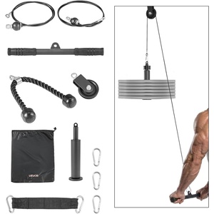 image:imageVEVOR LAT Pulldown Attachments Cable Machine Rowing Tbar Vbar Tricep Pull Down Bar Back Strength Training Rubber Coated Handle Grip Bicep Curl Tricep LAT Pulldown Bar for Home Gym FitnessSet with 1 Bar