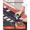image:imageVEVOR 10 Player Poker Table Foldable Portable Folding Card Board Game Table Casino Leisure Table Blackjack Texas Holdem Table with Padded Rails and Stainless Steel Cup HoldersBlue 84 inBlackbrown